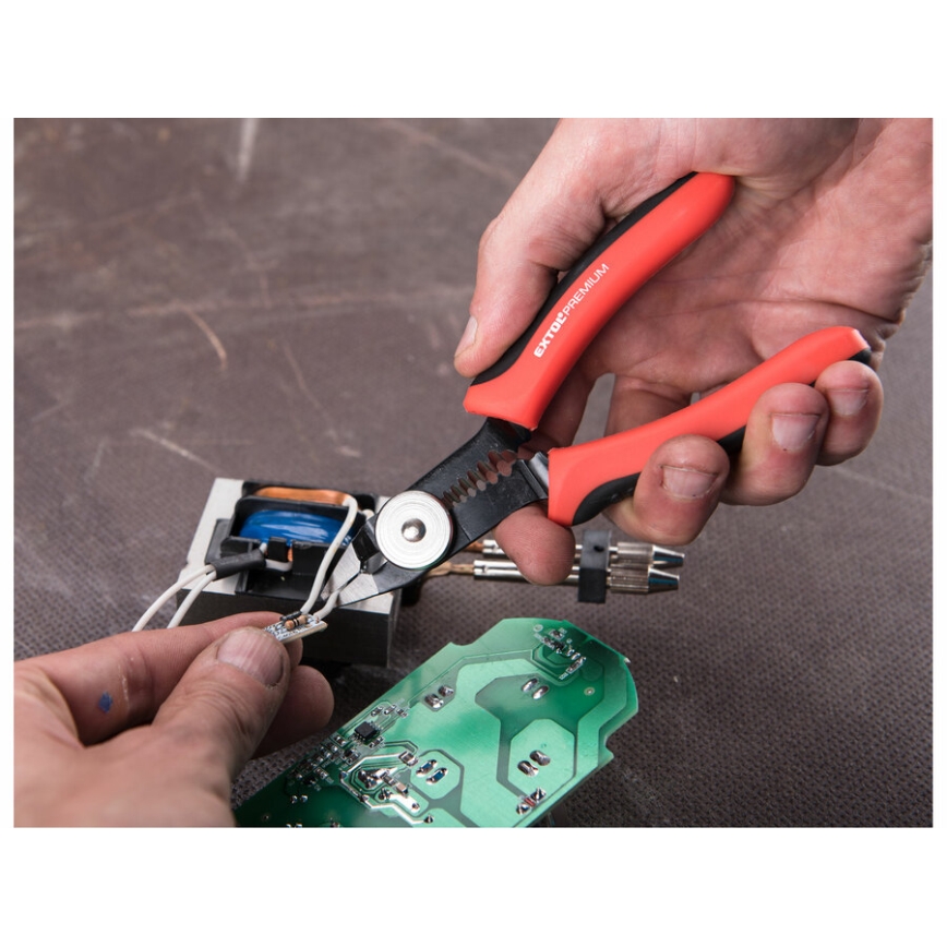 Extol Premium - Alicates de corte lateral y pelacables 150 mm