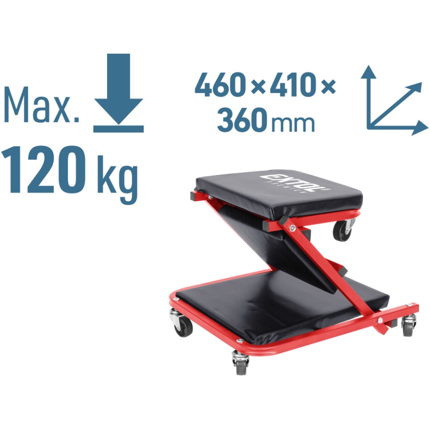 Extol Premium - Camilla/silla rodante 2 en 1 para montaje