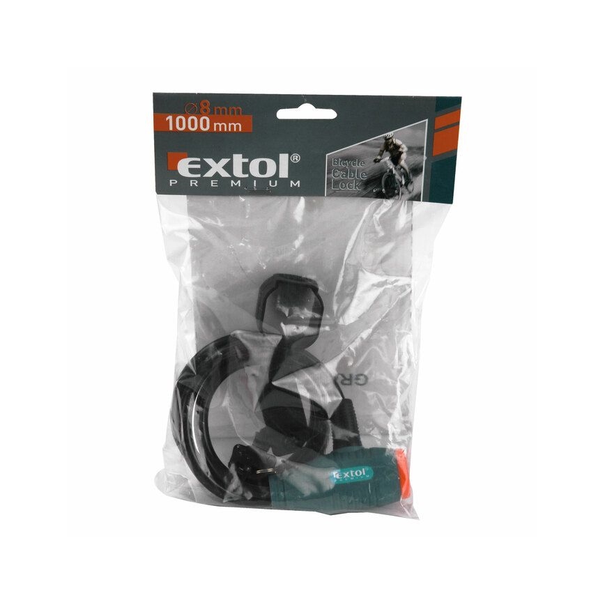 Extol Premium- Candado de rueda con cable 8x1000 mm