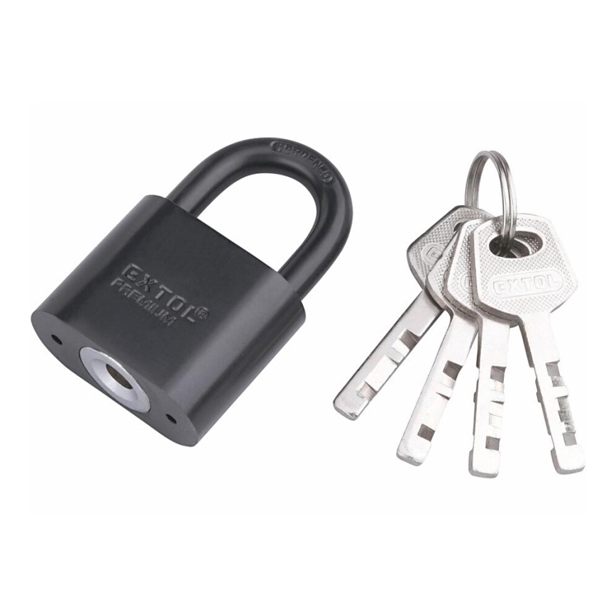 Extol Premium - Candado metálico de arco 40 mm negro