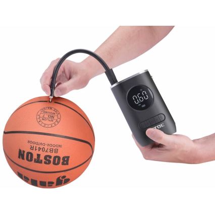 Extol Premium - Compresor de bolsillo digital 4000 mAh 7,4V negro