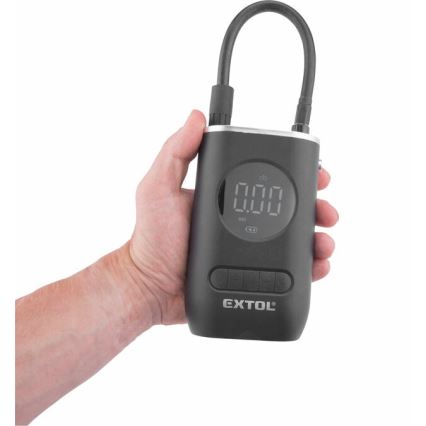 Extol Premium - Compresor de bolsillo digital 4000 mAh 7,4V negro