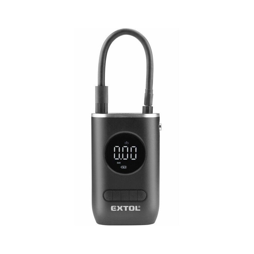 Extol Premium - Compresor de bolsillo digital 4000 mAh 7,4V negro