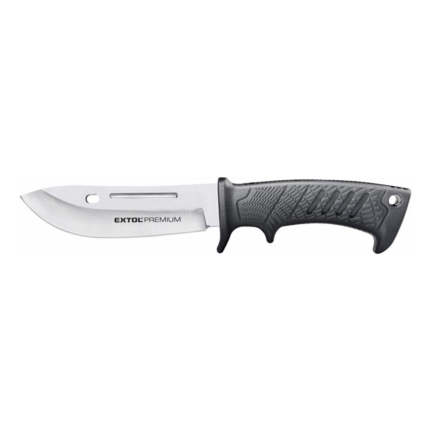Extol Premium - Cuchillo de caza negro/acero inoxidable 14,5 cm