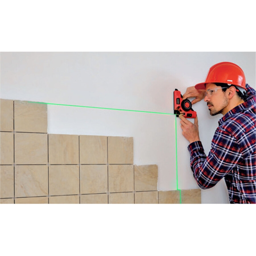 Extol Premium - Escuadra láser de 90° con módulo de succión eléctrico 5V/1000 mAh