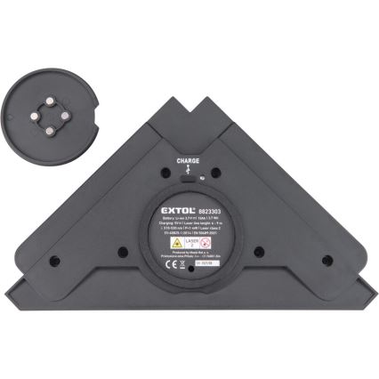 Extol Premium - Escuadra láser de 90° con módulo de succión eléctrico 5V/1000 mAh