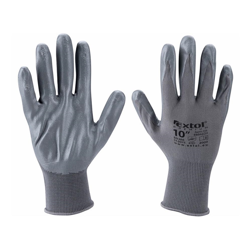 Extol Premium - Guantes de trabajo talla 10" gris