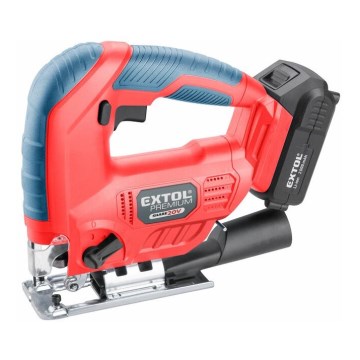 Extol Premium - Sierra de calar inalámbrica con luz LED 2000 mAh 20V