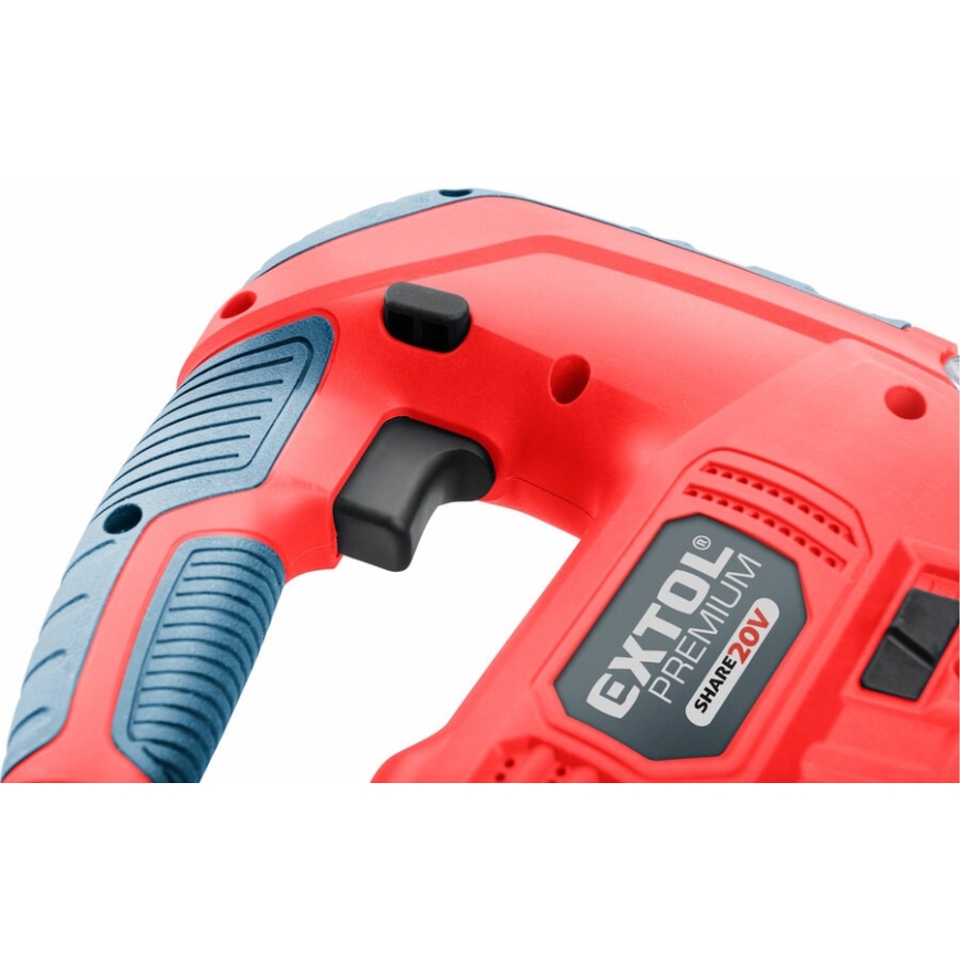 Extol Premium - Sierra de calar inalámbrica con luz LED 2000 mAh 20V