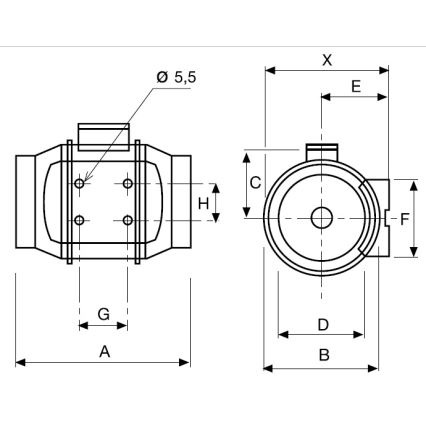 Extractor de baño TD-250/100 24W/230V IP44