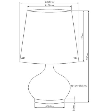 Fabas Luce 2533-34-102 - Lámpara de mesa ADE 1xG9/25W/230V + 1xE14/60W