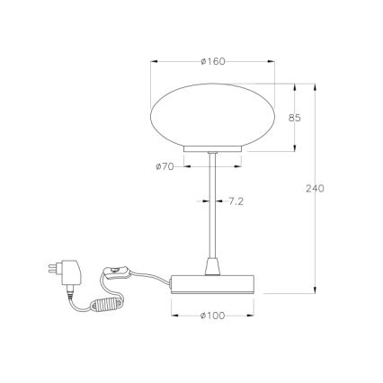 Fabas Luce 3339-30-178 - LED Lámpara de mesa regulable táctil JAP LED/5W/230V cromo mate