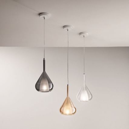 Fabas Luce 3481-40-126 - Lámpara de araña en ristra LILA 1xE27/40W/230V gris
