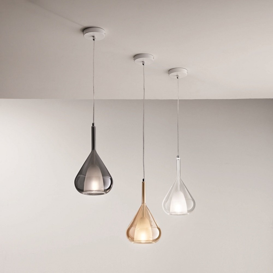 Fabas Luce 3481-40-126 - Lámpara de araña en ristra LILA 1xE27/40W/230V gris