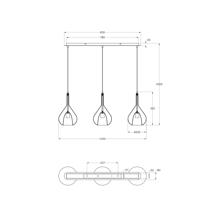 Fabas Luce 3481-48-297 - Lámpara de araña en ristra LILA 3xE27/40W/230V transparente/oro/gris
