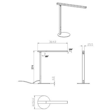 Fabas Luce 3550-30-101 - Lámpara de mesa LED regulable IDEAL LED/10W/230V 3000-6000K negro