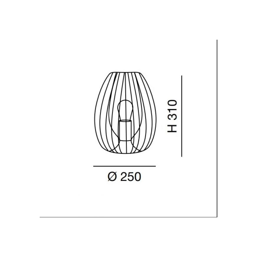 Fabas Luce 3677-34-101 - Lámpara de mesa CAMP 1xE27/40W/230V negro