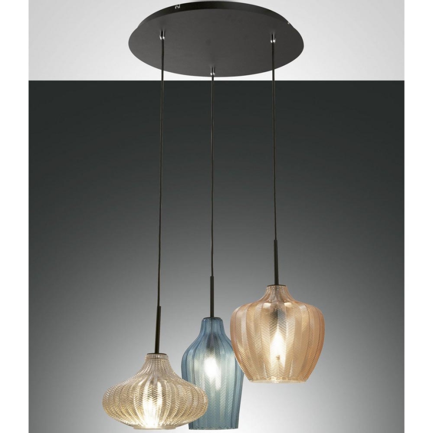 Fabas Luce 3725-47-363 - Lámpara colgante OLBIA 3xE27/40W/230V