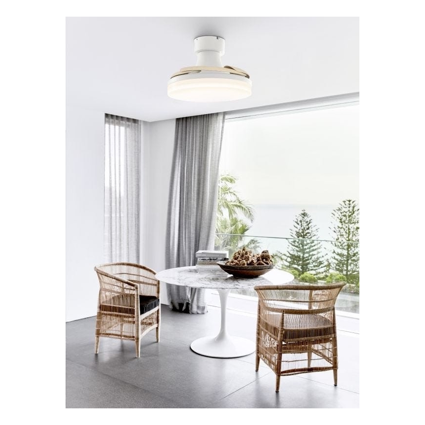 FANAWAY 210664 - Ventilador de techo LED regulable ORBIT LED/25W/230V beige/blanco + mando a distancia