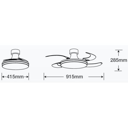 FANAWAY 210664 - Ventilador de techo LED regulable ORBIT LED/25W/230V beige/blanco + mando a distancia