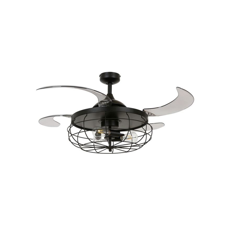 FANAWAY 212920 - Ventilador de techo LED INDUSTRI 3xE27/4W/230V negro + mando a distancia