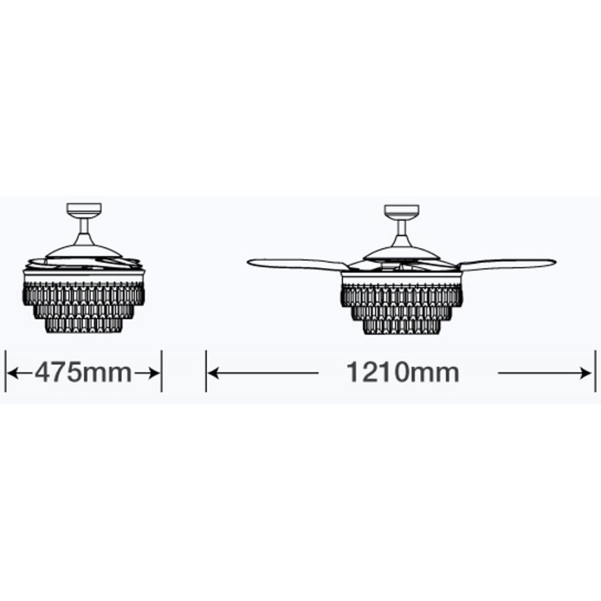 FANAWAY 212923 - Ventilador de techo LED VEIL 6xE14/4,5W/230V cromo brillante + control remoto