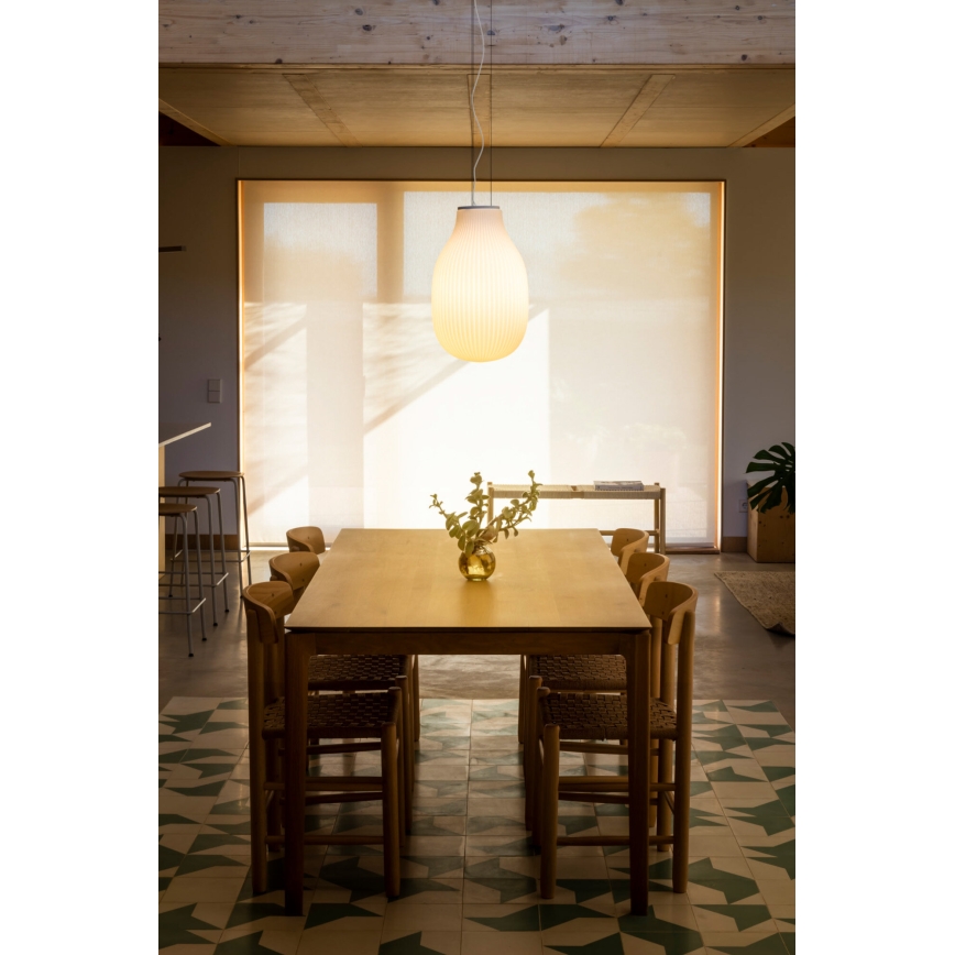 FARO 28300 - Lámpara colgante ISABELLE 1xE27/15W/230V diá. 31 cm blanco