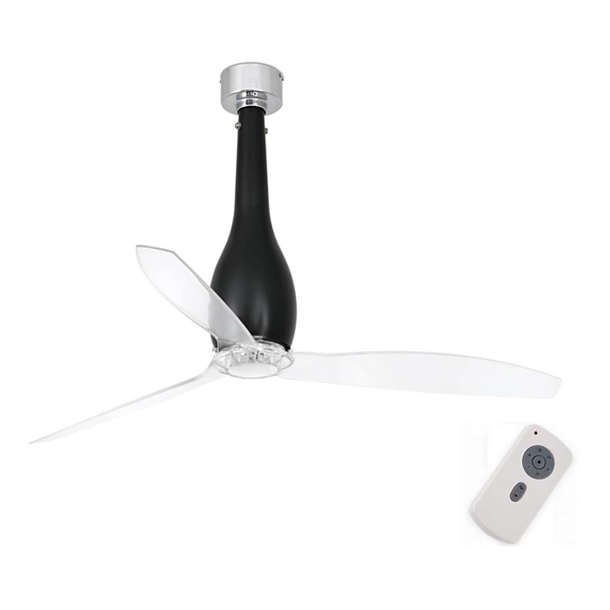 FARO 32003 - Ventilador de techo ETERFAN negro/transparente d. 128 cm + mando a distancia