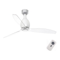 FARO 32020 - Ventilador de techo MINI ETERFAN blanco/transparente d. 128 cm + mando a distancia