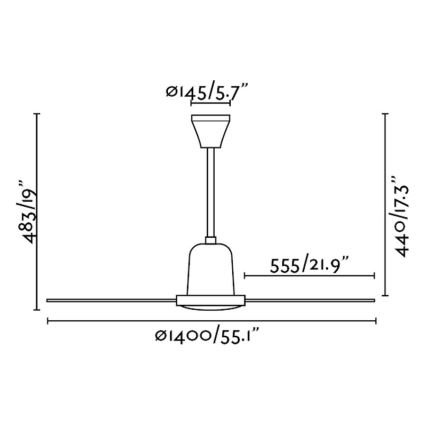 FARO 33001 - Ventilador de techo INDUS Ø 140 cm