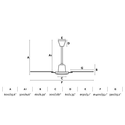 FARO 33111 - Ventilador de techo MALVINAS Ø 140 cm