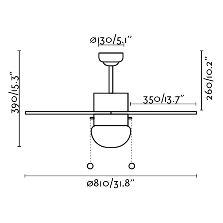 FARO 33179 - Ventilador de techo PALAO 1xE14/40W/230V