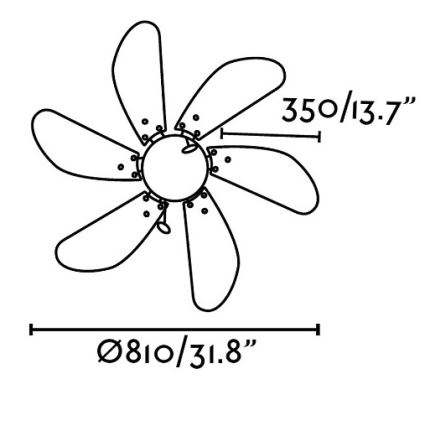 FARO 33179 - Ventilador de techo PALAO 1xE14/40W/230V