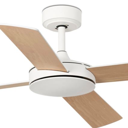 FARO 33350DC - Ventilador de techo MALLORCA L blanco/marrón Ø 132 cm + mando a distancia