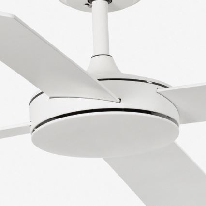 FARO 33350DC - Ventilador de techo MALLORCA L blanco/marrón Ø 132 cm + mando a distancia