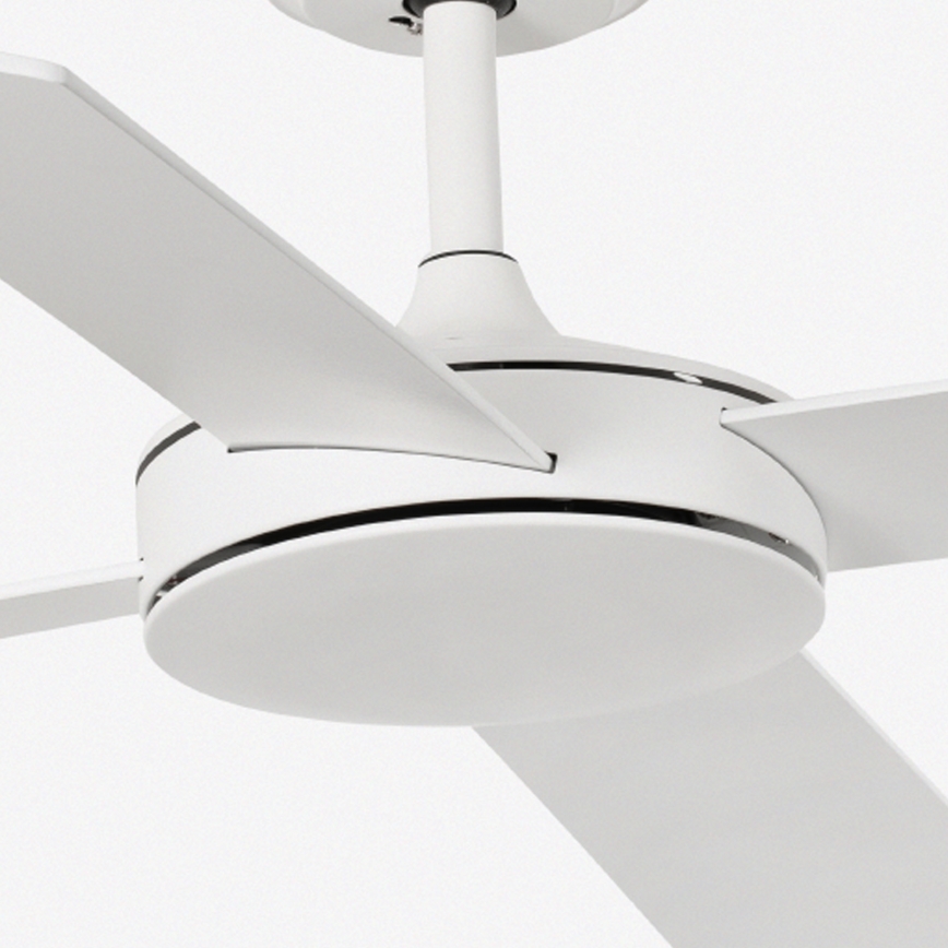 FARO 33350DC - Ventilador de techo MALLORCA L blanco/marrón Ø 132 cm + mando a distancia