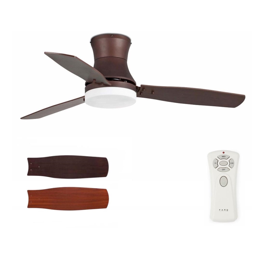 FARO 33386 - Ventilador de techo TONSAY 2xE27/15W/230V + mando a distancia