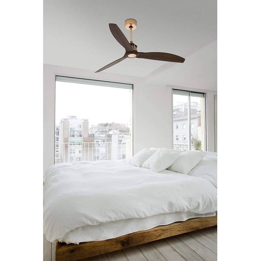 FARO 33423 - Ventilador de techo JUST FAN marrón/cobre Ø 81 cm + mando a distancia