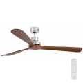 FARO 33464DC - Ventilador de techo LANTAU XL marrón/cromo d.168 cm + control remoto