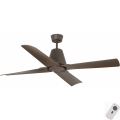 FARO 33490 - Ventilador de techo TYPHOON IP44 marrón + mando a distancia