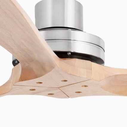 FARO 33504DC - Ventilador de techo LANTAU XL madera/cromo mate diá. 168 cm + control remoto