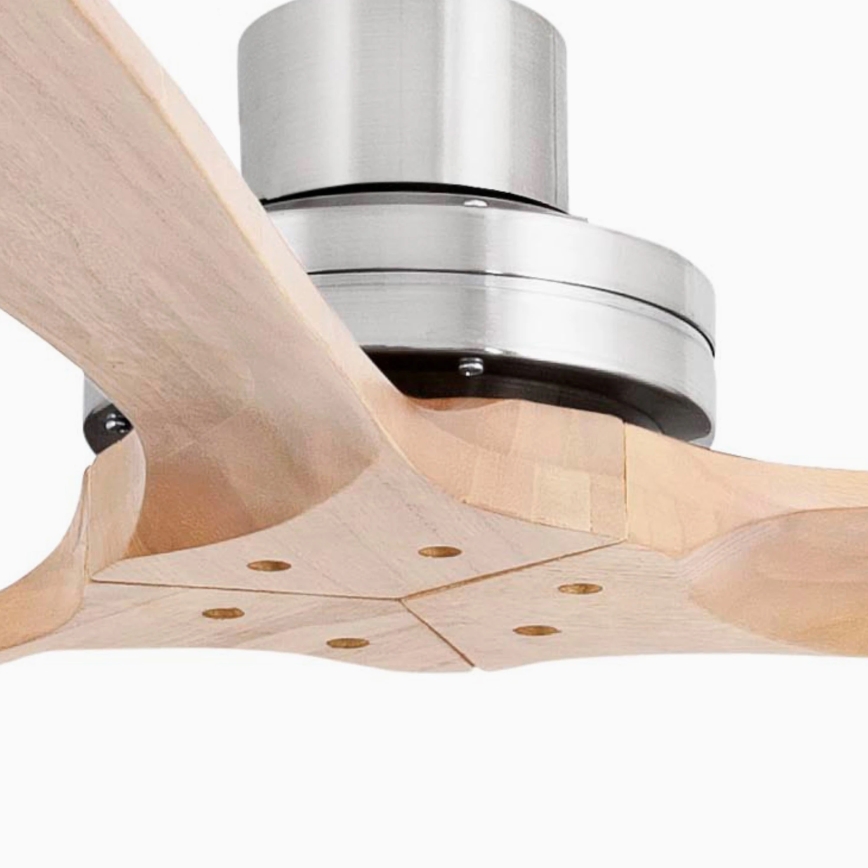 FARO 33504DC - Ventilador de techo LANTAU XL madera/cromo mate diá. 168 cm + control remoto