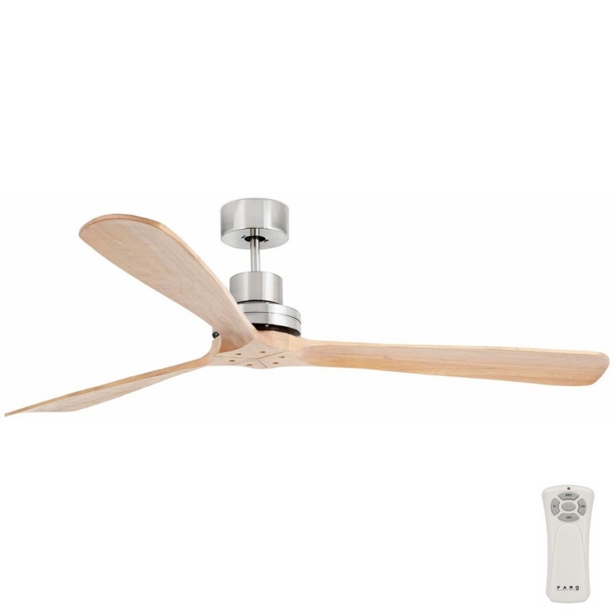 FARO 33504DC - Ventilador de techo LANTAU XL madera/cromo mate diá. 168 cm + control remoto
