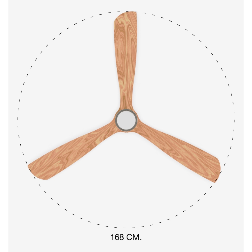 FARO 33505DC - Ventilador de techo LED LANTAU XL LED/15W/230V madera/cromo mate diá. 168 cm + control remoto