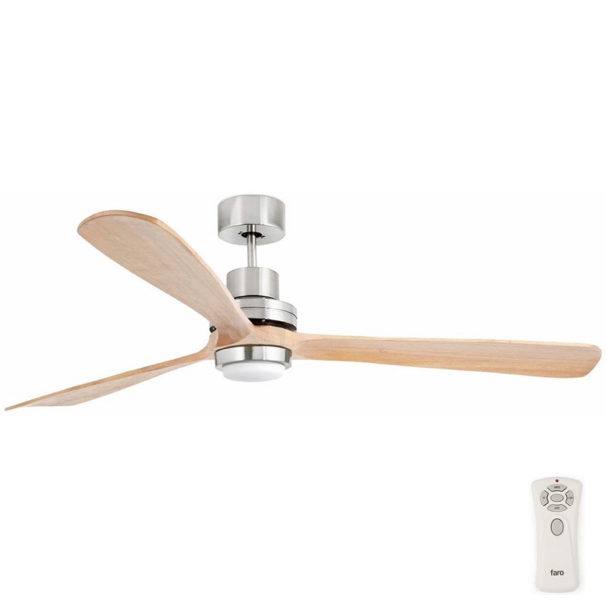 FARO 33505DC - Ventilador de techo LED LANTAU XL LED/15W/230V madera/cromo mate diá. 168 cm + control remoto