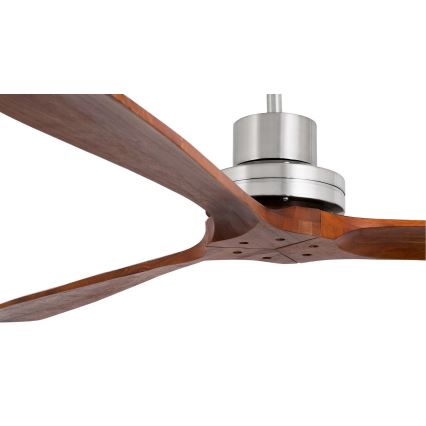 FARO 33508DC - Ventilador de techo MINI LANTAU cromo mate/marrón diá. 108 cm + control remoto
