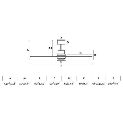 FARO 33508DC - Ventilador de techo MINI LANTAU cromo mate/marrón diá. 108 cm + control remoto