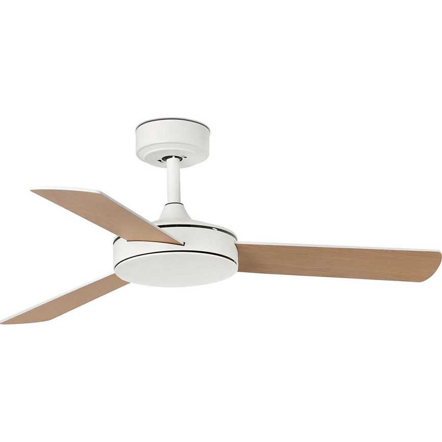FARO 33603DCWT - Ventilador de techo MINI MALLORCA S marrón/blanco diá. 106 cm Wi-Fi Tuya + control remoto