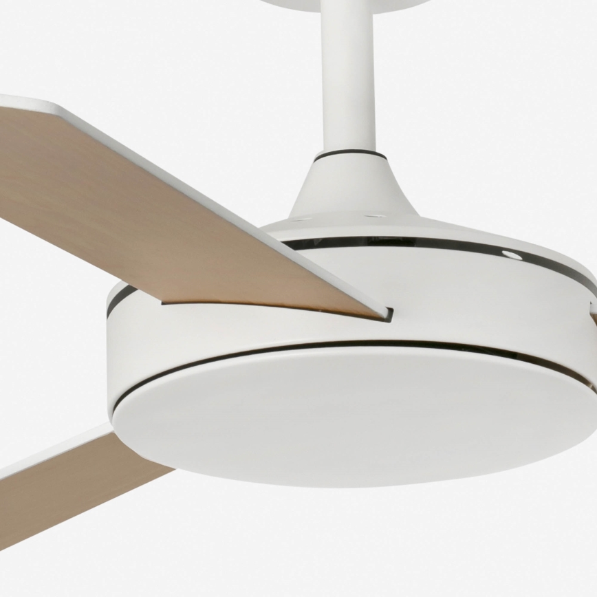 FARO 33603DCWT - Ventilador de techo MINI MALLORCA S marrón/blanco diá. 106 cm Wi-Fi Tuya + control remoto