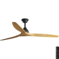 FARO 33718DC - Ventilador de techo ALO L madera/negro d. 152 cm + mando a distancia